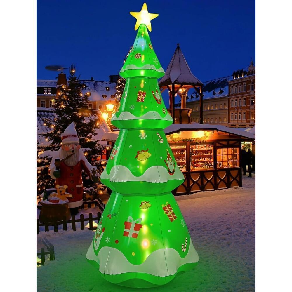 7 FT Inflatable Christmas Tree Outdoor Decorations, Christmas Inflatable Outd...